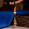 Regalo Consciente Campana de Oración Budista Cuerpo de Aleación de Zinc Y Cuerda de Madera Natural Fragante Llavero de Decoración con Mantra