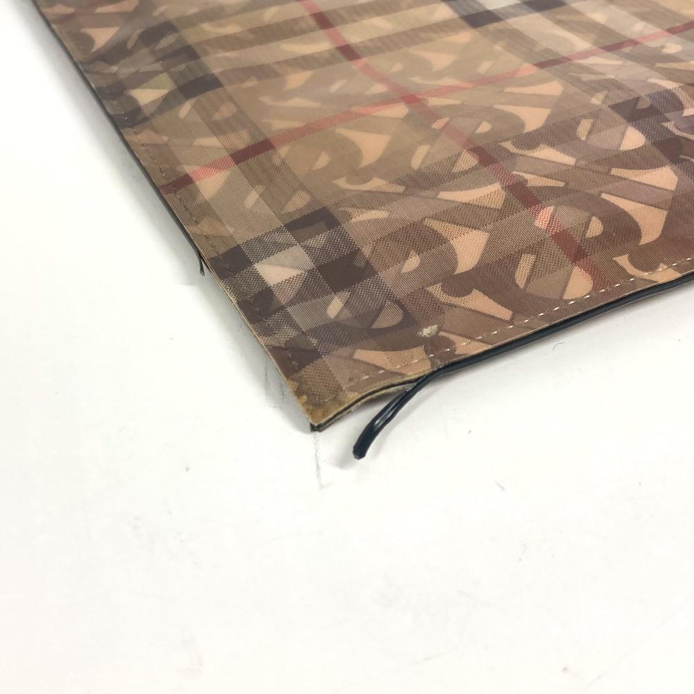 BURBERRY Logo Check TB pouch bag with strap Clutch bag Nylon Beige/Black