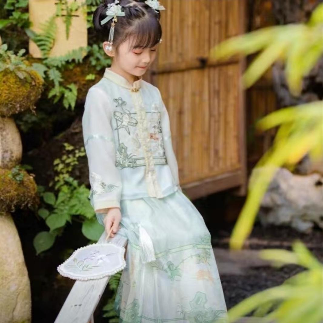 

Ханфу девушка в китайском стиле тканевое летнее платье античный костюм Тан костюм супер феи платье маленькая девочка юбка русалки принцессы нижнее белье XXL