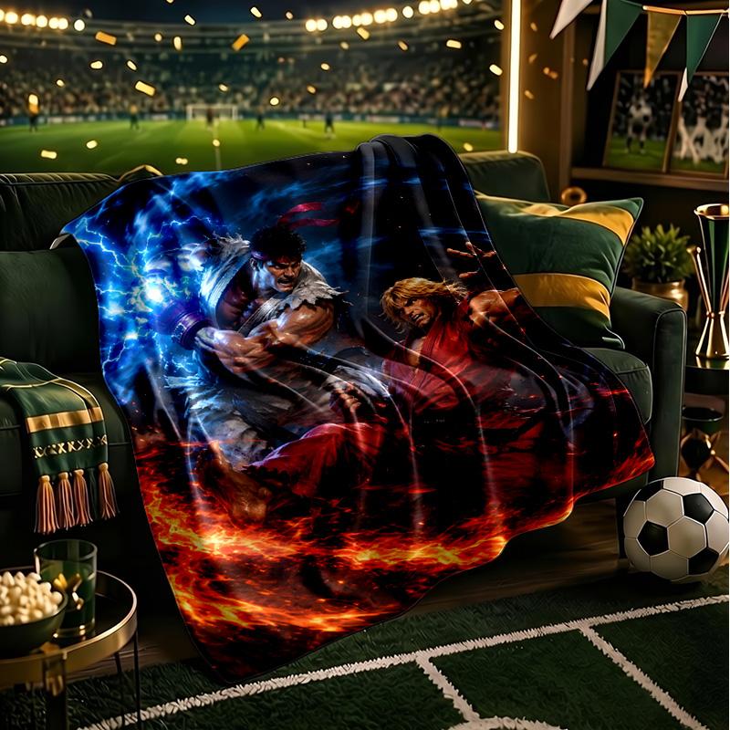 Game Fighter Energy Burst Blanket Lightweight Ideal Bedding Blanket Perfect for Travel, Camping, Living Rooms, Offices, Sofas, Fan Christmas gift