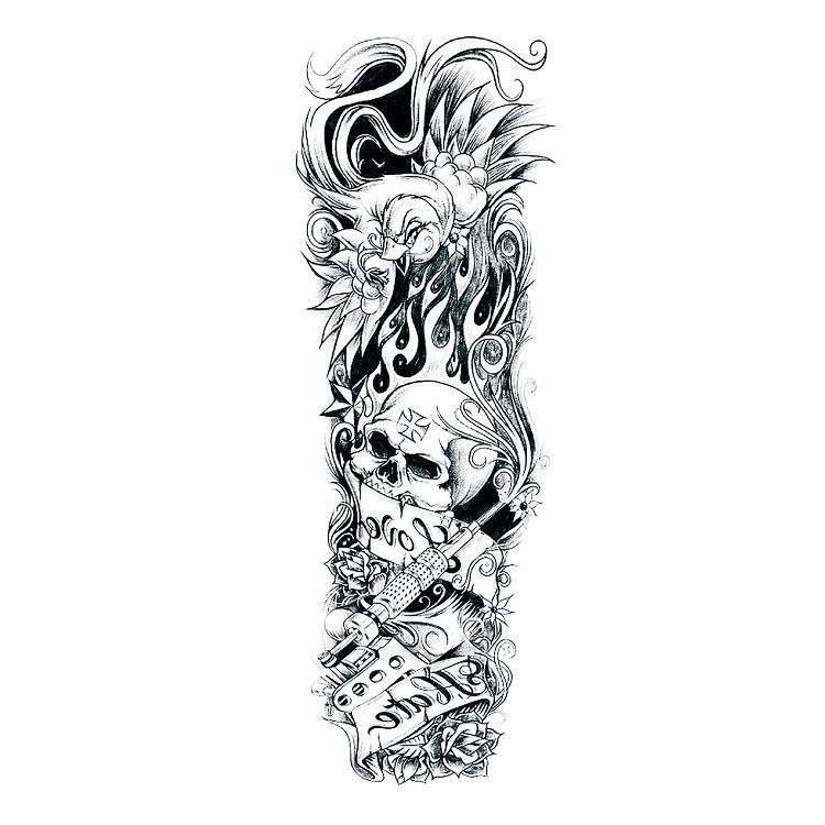 Full Arm Tattoo Sticker Large Flower Arm Waterproof Tattoo Sticker Full Arm Simulation Tattoo Amazon Set Single Piece Tattoo