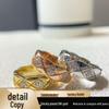 2025 Diamond Quilted V Gold Inlaid Stacking Rings: Men's & Women's Niche Edition