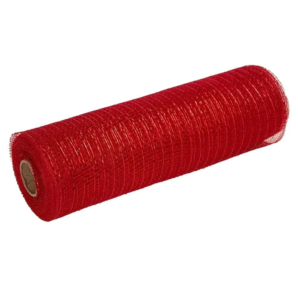 Festive Ribbon Roll with Striped Netting for DIY Christmas Decor Including For Wreaths Bows Garland and Holiday Crafts