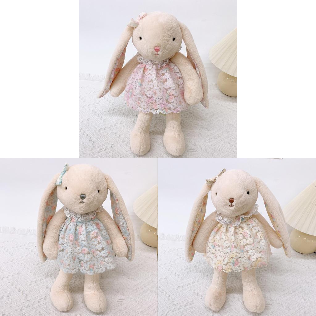 Floral Lace Rabbit Plush Keychain With Long Ears For Kids And Collectors