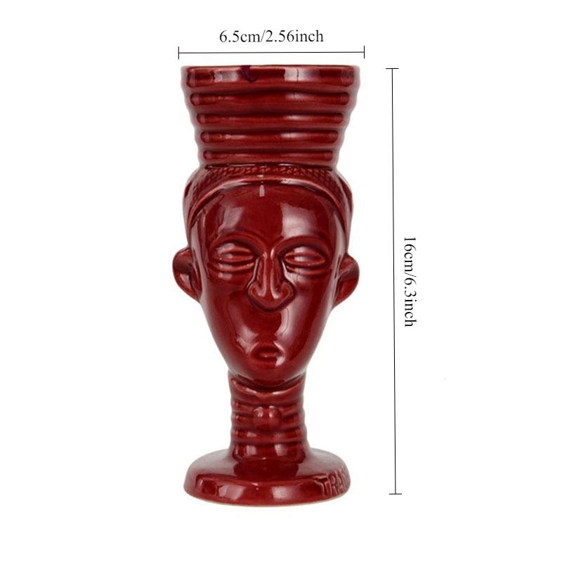 

280ml Creative Tiki Cup Hawaiian Cocktail Cup Bar Cocktail Cold Drink Cup Ceramic Tiki Goddess Cup Retro Wine Cup Mug Drink Cup
