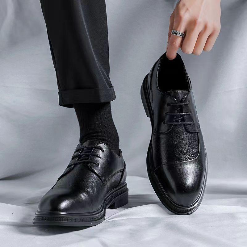 Men's leather shoes work light British bright leather heightening dress casual suit leather shoes men