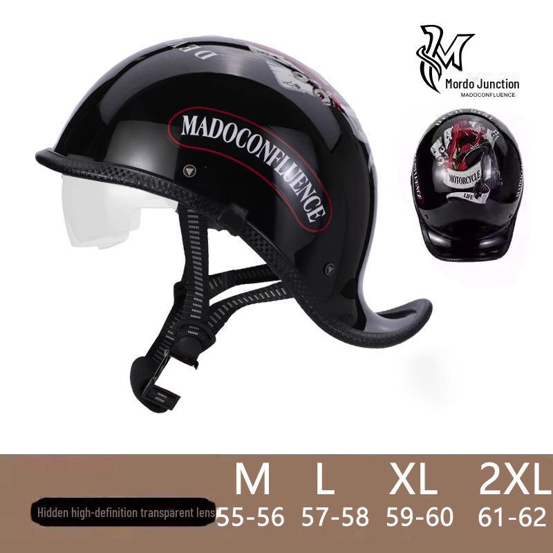 

Ретро Електричний Мотоциклетний Напівшолом для Чоловіків та Жінок - Легкий, Стильний Літній Дизайн L