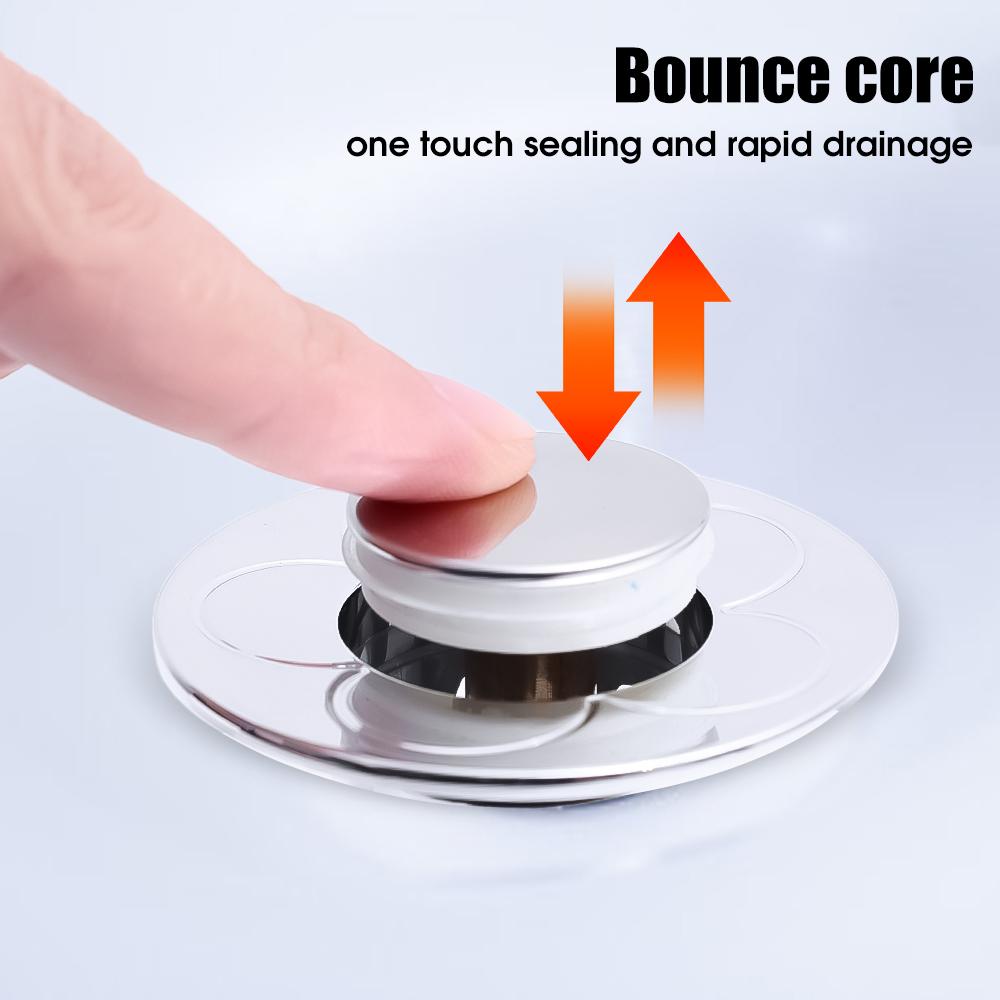 Drain Stopper Pop-Up Bounce Core Basin Drain Filter Bathroom Shower Sink Filter Plug Hair Catcher Strainer Hardware Accessories