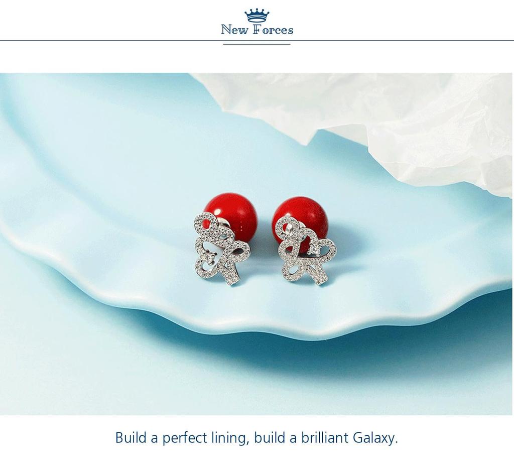 Festliche rote Perlen Weihnachtsbaum Ohrringe - Süßer Damen Winterschmuck