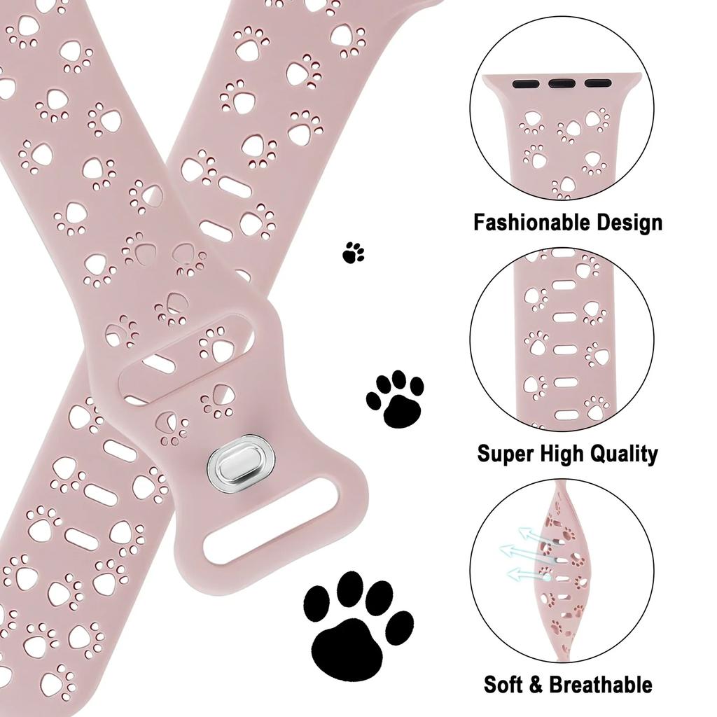 Watchband Dog Paw Silicone Strap for Apple Watch Band 44mm 41mm 42mm 40mm 49 45 38 Correa Bracelet iWatch Series Ultra 2/9/8/7/6/5/4/3/SE