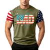 Men's Loose Fit Short Sleeve T Shirt Dad Print American Flag Sleeves Casual Summer Daily Wear Top for Fathers Day Independence Day