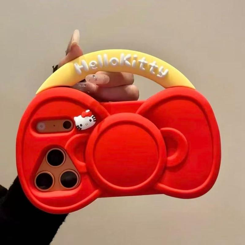 

Bowknot Bags Shape Hello Kitty Silicone 3D Phone Case For iPhone 13 14 15 16 17 Pro Max iPhone 13 Pro