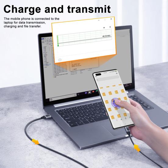 USB C til C Kabel 100W PD3.0 Hurtig Opladningsledning 5A@20V Hurtiglader Nylonflettet Datakabel til Bærbar Computer Switch Spil Type C Opladerkabel