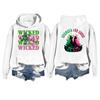 Women's Casual Long Sleeve Pullover Witch Print Hooded Sweatshirt