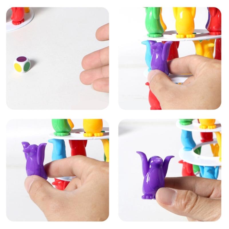 Funny Entertaining Board Game Parties Penguins Tower Tumbles Balance Play Set