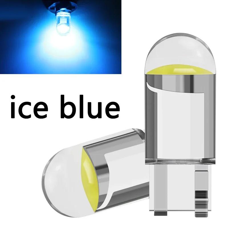 Car LED T10 W5W Canbus Glass COB 6000k Reading Dome Lamp Marker Wedge License PlateLight Bulb 168 194 192 DC 12V White Blue Red