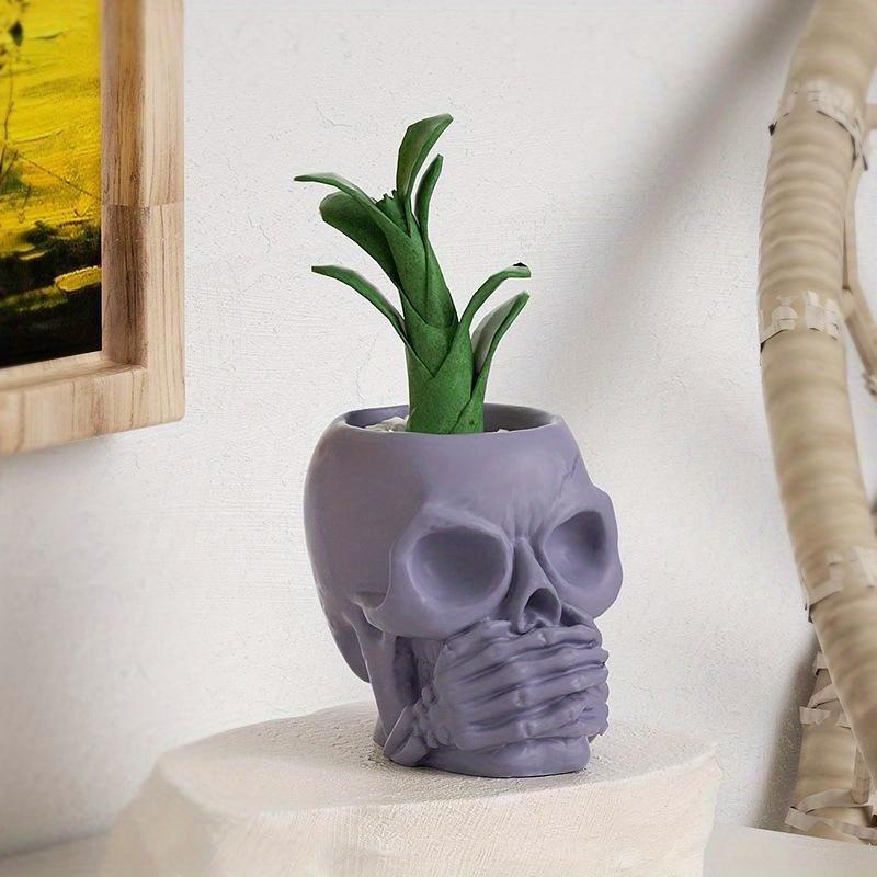 Skull Silicone Mold, Handmade 3D Skull Resin Molds, DIY Craft Molds for Aromatherapy, DIY Crafts Flowers Skull Candle Mold Desktop Decoration
