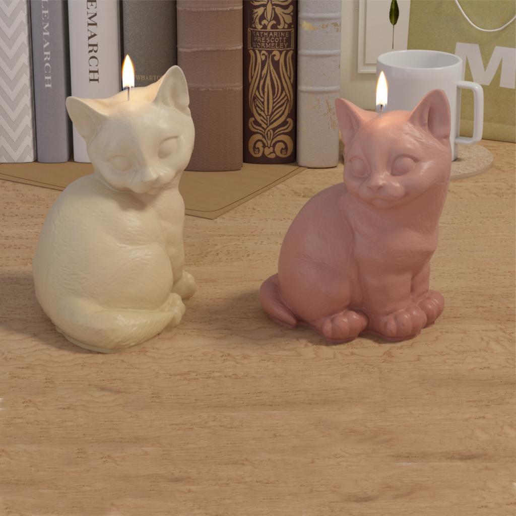 3D Dog Cat Silicone Candle Mold DIY Cute Animal Crystal Resin Mold Glue Gypsum Soap Mold For Candle Making Home Decoration Craft
