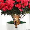 Figura de Vaca de las Tierras Altas Abrazadora de Macetas Divertida Decoración de Maceta de Resina Adorno de Animal de Granja Lindo para Interior Exterior Patio Balcón Jardín Césped