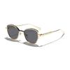Rennes European and American new polygonal metal small frame sunglasses women's high-end retro street photography outdoor sunshade sunglasses
