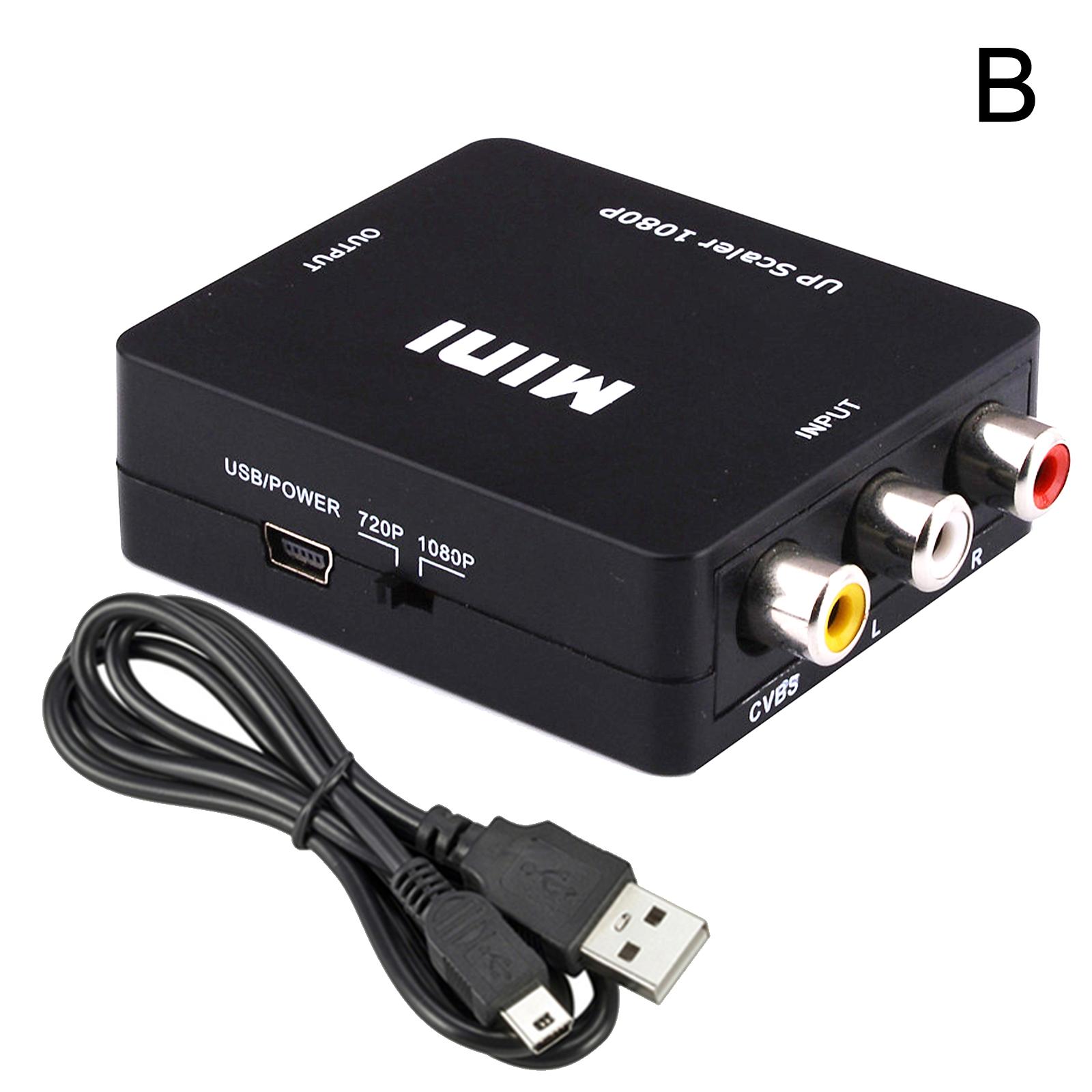 

1080P RCA AV до HDMI-сумісного HD до AV композитного адаптера-конвертера AV2HD аудіо-відео кабель CVBS AV адаптер з USB-кабелем