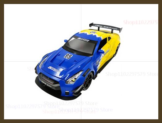 New GTR Skyline Ares Sports Car 1:24 Alloy Diecast Model Spray Car Sound & Light Kid Desktop Competition Toys Collectibles Gifts