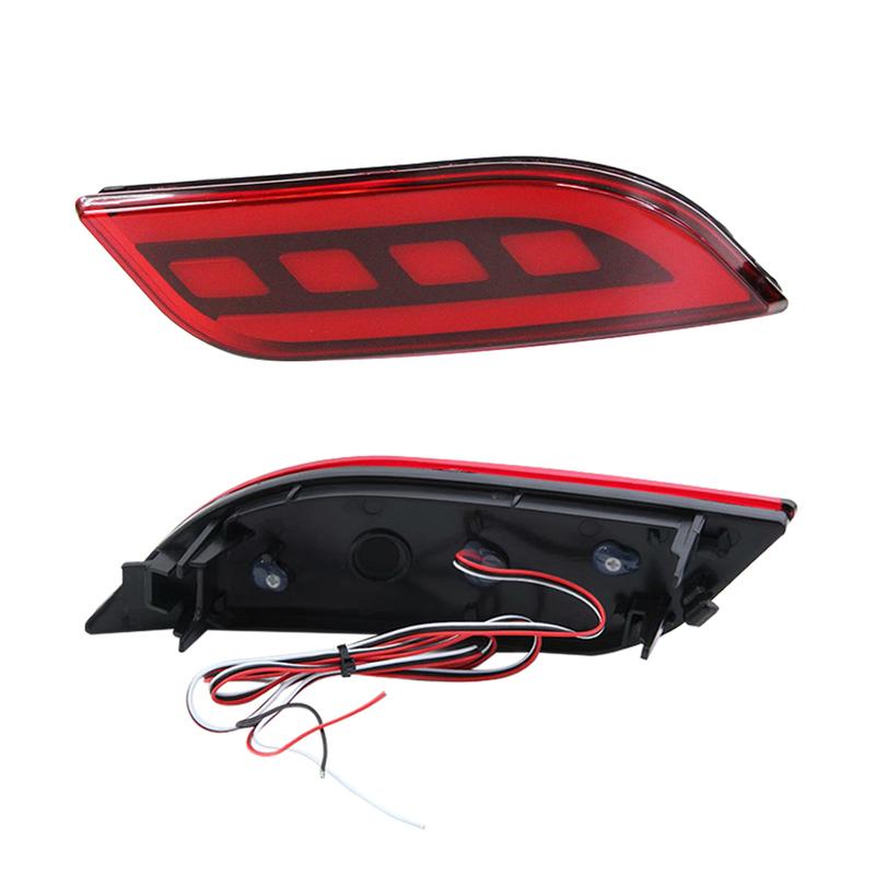 Car Flashing 2PCS LED Reflector Rear Bumper tail light Fog Lamp cover Brake Lights lamp For Jeep compass 2017 2018