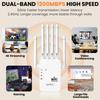 WiFi Extender 2025 6-Antenna Strong Signal, WiFi Repeater, 300/1200Mbps Dual Band (5GHz/2.4GHz) Booster