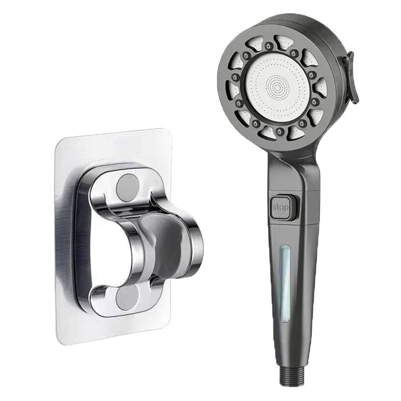 Aufgerüsteter 4-Gang-Multifunktions-Boost-Filter-Duschkopf Badzubehör Ein-Knopf-Schalter Dusche