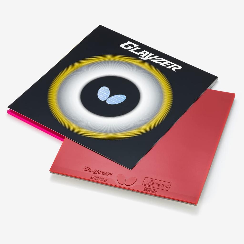 Butterfly Table Tennis Rubber, Made In Japan, Glazer, Inverted Soft, High Tension, Red (006), Extra Thick, 06100