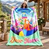 Fall Guys Custom Name Flannel Blanket Personalized Soft Warm Plush Throw Blanket Customized Gift for Family Friends