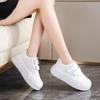 Leisure Sneakers for Women PU Hook & Loop Flat Platform High Heels Round Toe Women Shoes Solid Leather Vulcanize Shoes Plus Size