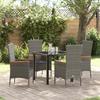 VidaXL 5-Piece Garden Dining Set with Cushions Grey Poly Rattan 3379430