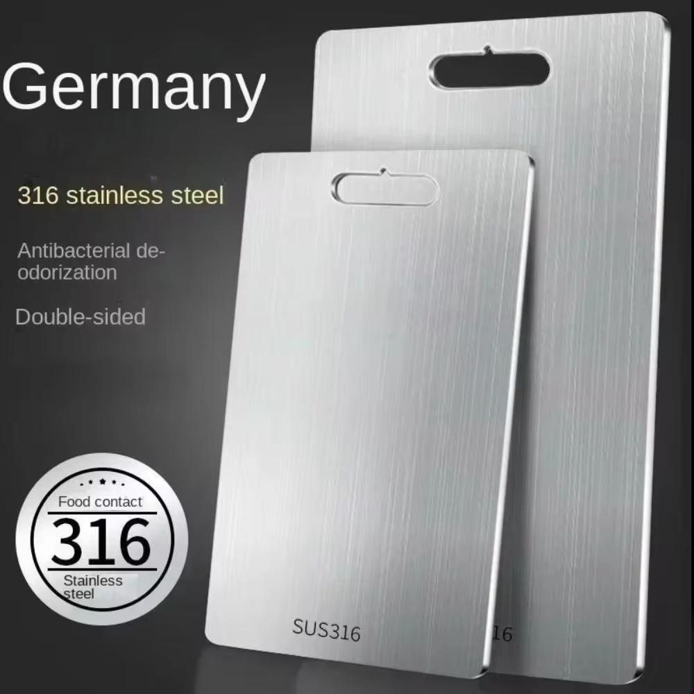 Schneidebrett aus Edelstahl 304, steril, schimmelresistent, Schneidebrett für Gemüse und Obst, Küchenknetbrett