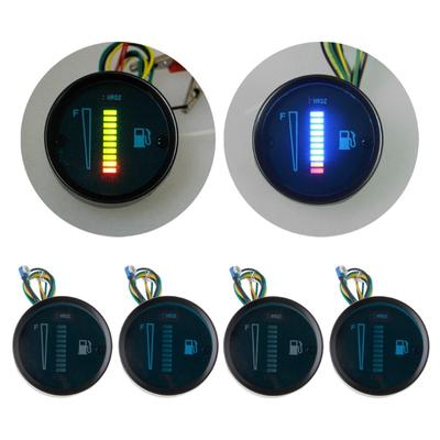 2" 52mm Universal Car Motorcycle Fuel Level Meter Gauge 8 LED Light Display 12V