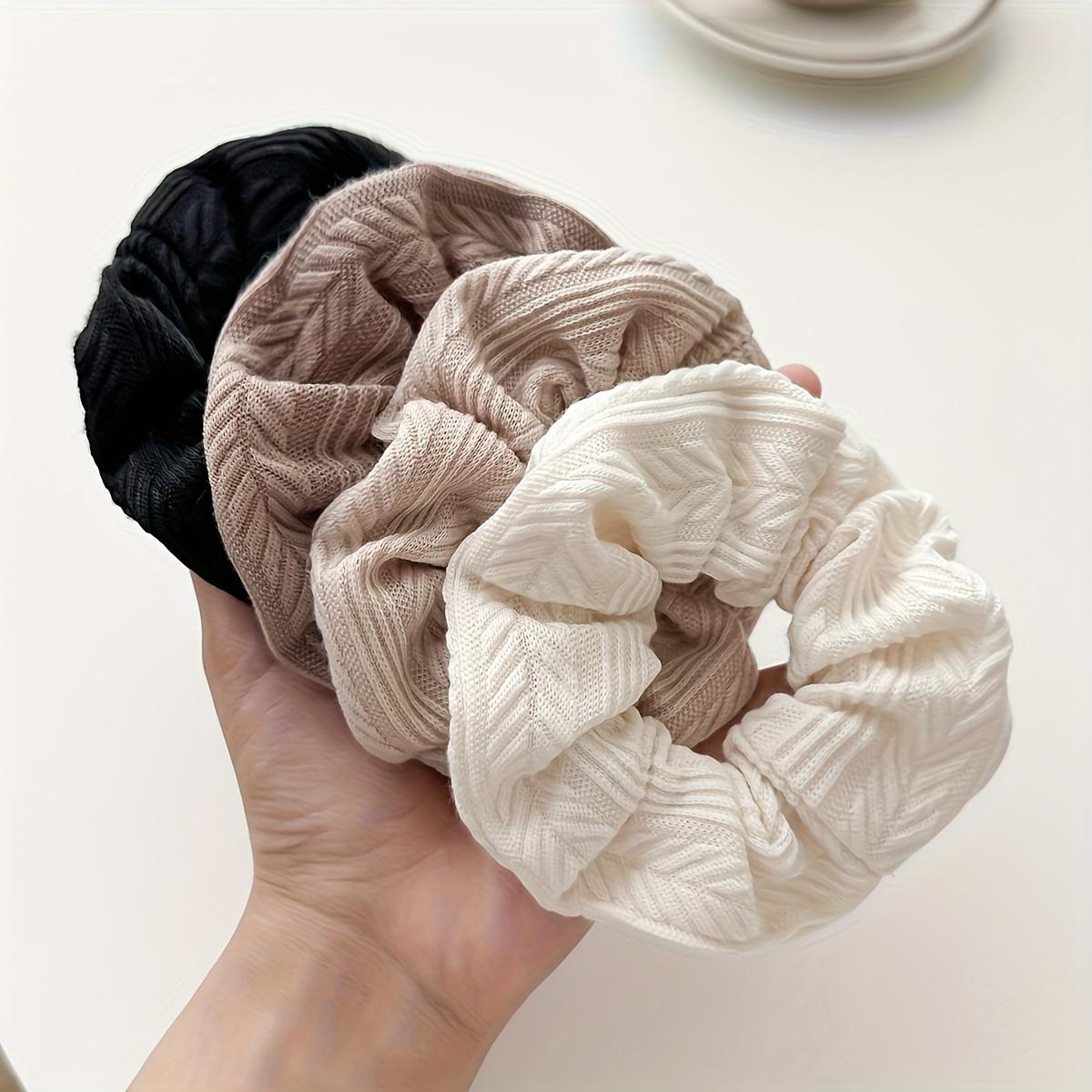 

4pcs/Popular New French Retro Sweet Plush Hair Ties for Autumn And Winter, High-End Feel