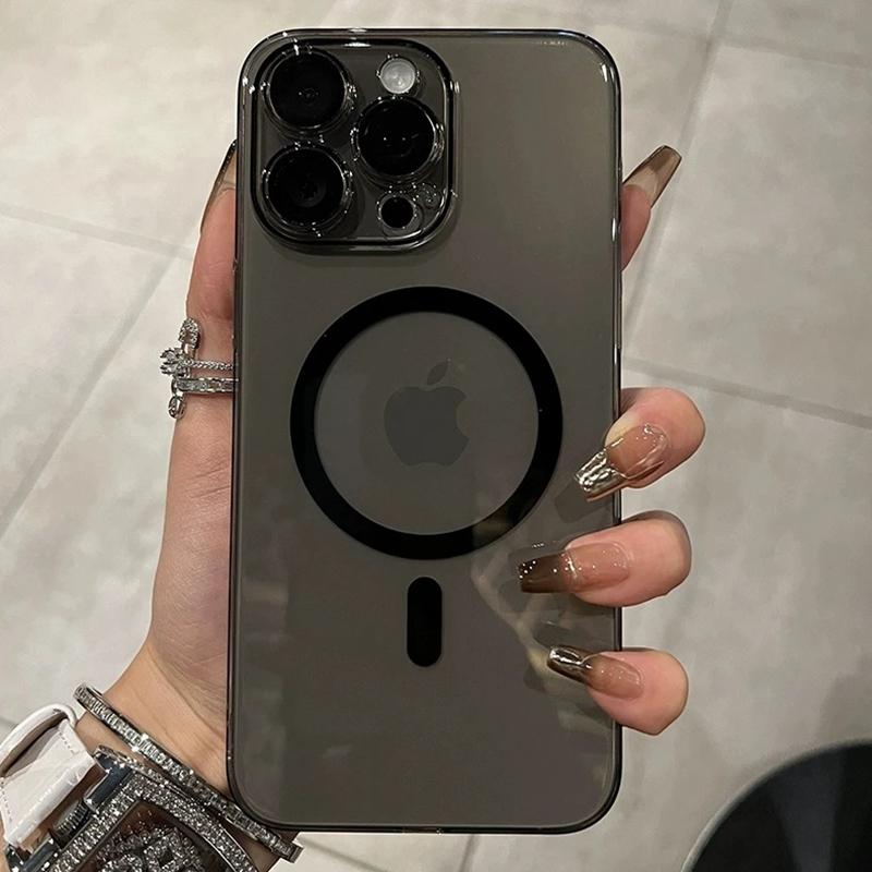 Utrathin Magsafe Wireless Charge Phone Case For iPhone 11 12 13 14 15 Pro Max Plus Magnetic Transparent Bumper Cases Cover