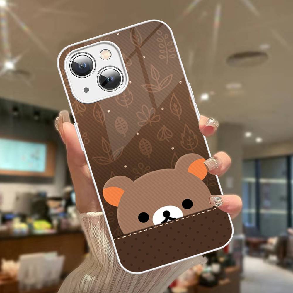 Rilakkuma Anime Cute Cartoon Tempered Glass For Iphone 14 13 12 11 Pro Mini XS MAX 14Plus X XS XR Fundas