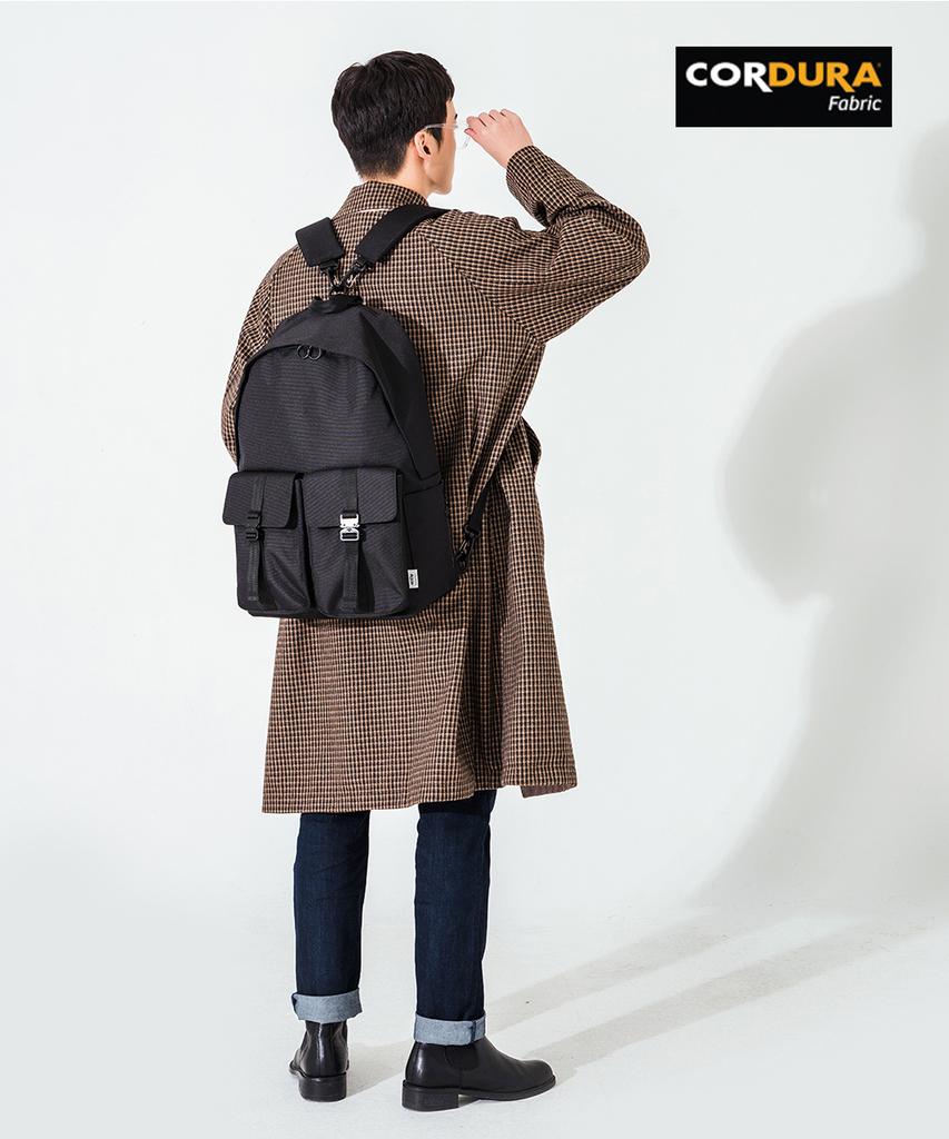 Aged Gray Cordura Double Buckle 2-Way Backpack
