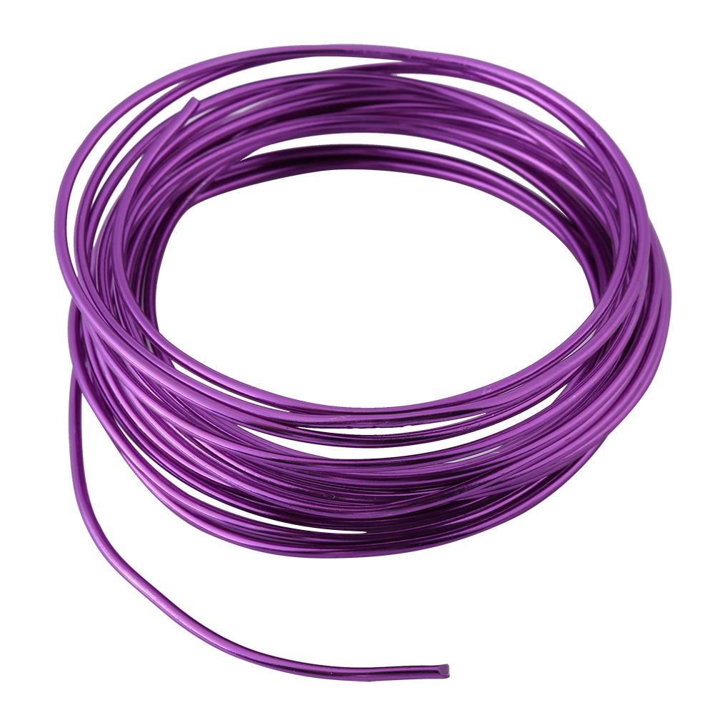 5 Meters / Roll 2mm Round Oxidation Aluminium Wire DIY Accessories For Crafts Making (purple)