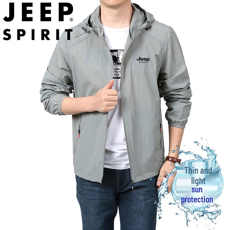 JEEP SPIRIT Men's Quick-Dry UV Protection Hooded Jacket