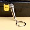 Simulation Mic Keyring Miniature Pocket Sized Microphone Keychain for Music Lovers Stylish Key Accessory Bag Ornament