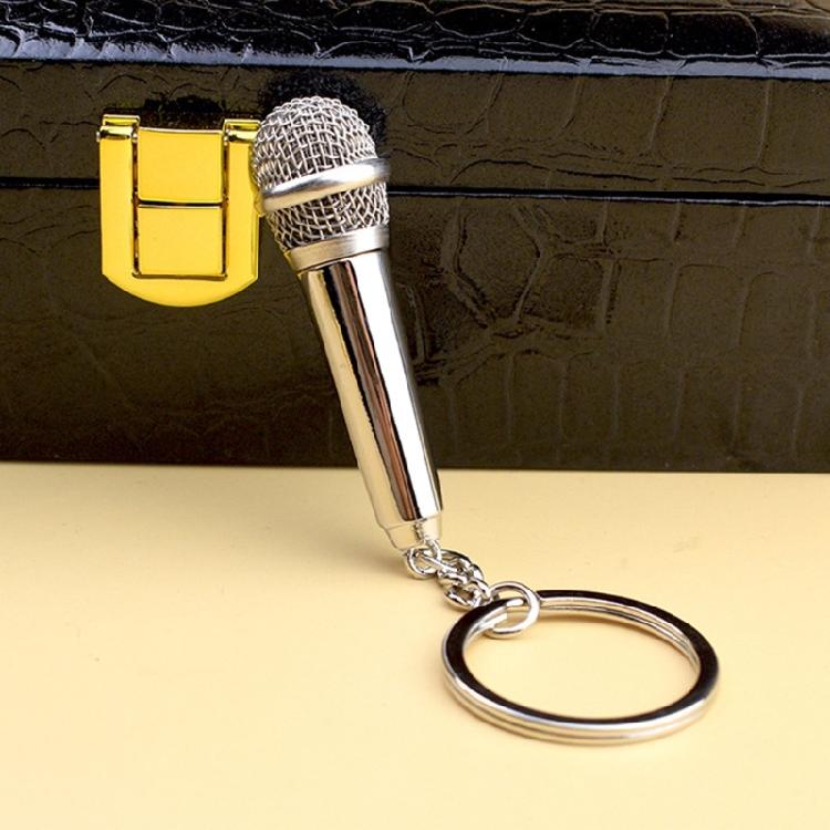 Simulation Mic Keyring Miniature Pocket Sized Microphone Keychain for Music Lovers Stylish Key Accessory Bag Ornament
