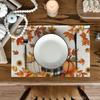 Artoid Mode Fall Pumpk Sunflowers Leaves Placemats Set of 4, 12x18 Inch Thanksgiving Vintage Table Mats for Dining Party Decoration