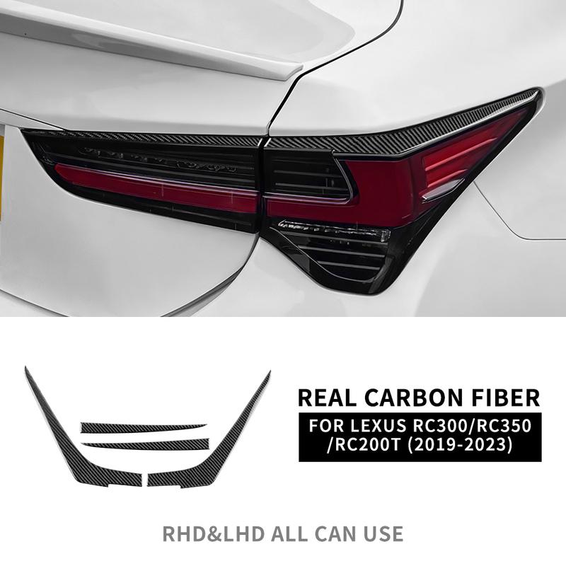 For Lexus RC300 RC350 RC200T 2024 Real Soft Carbon Fiber Car Rear Tail Light Sticker Trim Accessories