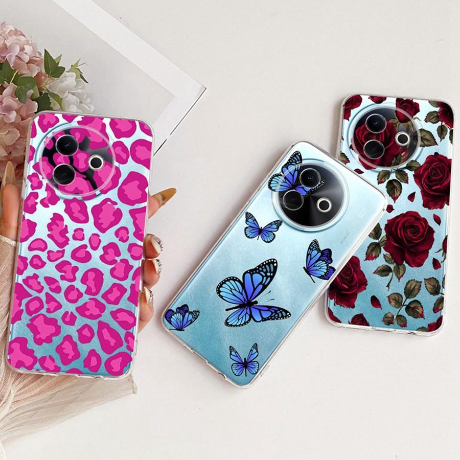 For Vivo Y300i Y39 5G Case V2443 Cover Clear Bow Painted Silicone Soft Back Case For VivoY39 Y300i transparent Protective Shell