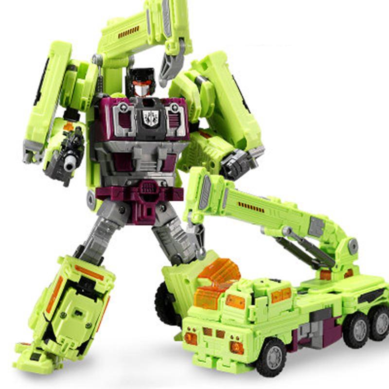 NBK 6 IN 1 New Transformation Toys Devastator Anime Action Figure Engineering Truck Bulldozer Excavator Blender Model Kids Gift