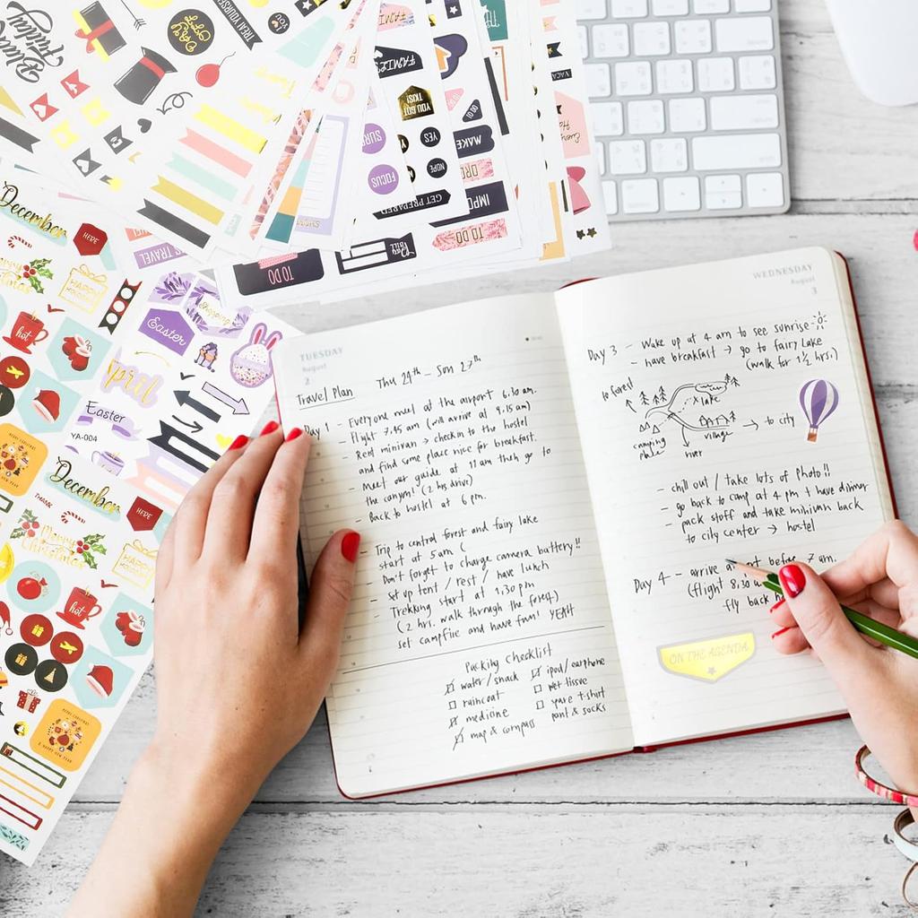 2026 Stylish Monthly Planner Stickers,27 Sheets Set of 1230+ pcs Happy Planner Stickers and Accessories for Journals, Calendars, Decorating Planners