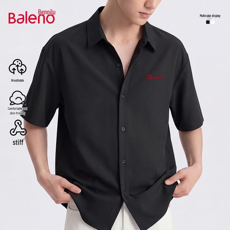 

Baleno Men s Summer Loose Fit Button-Up Shirt XL