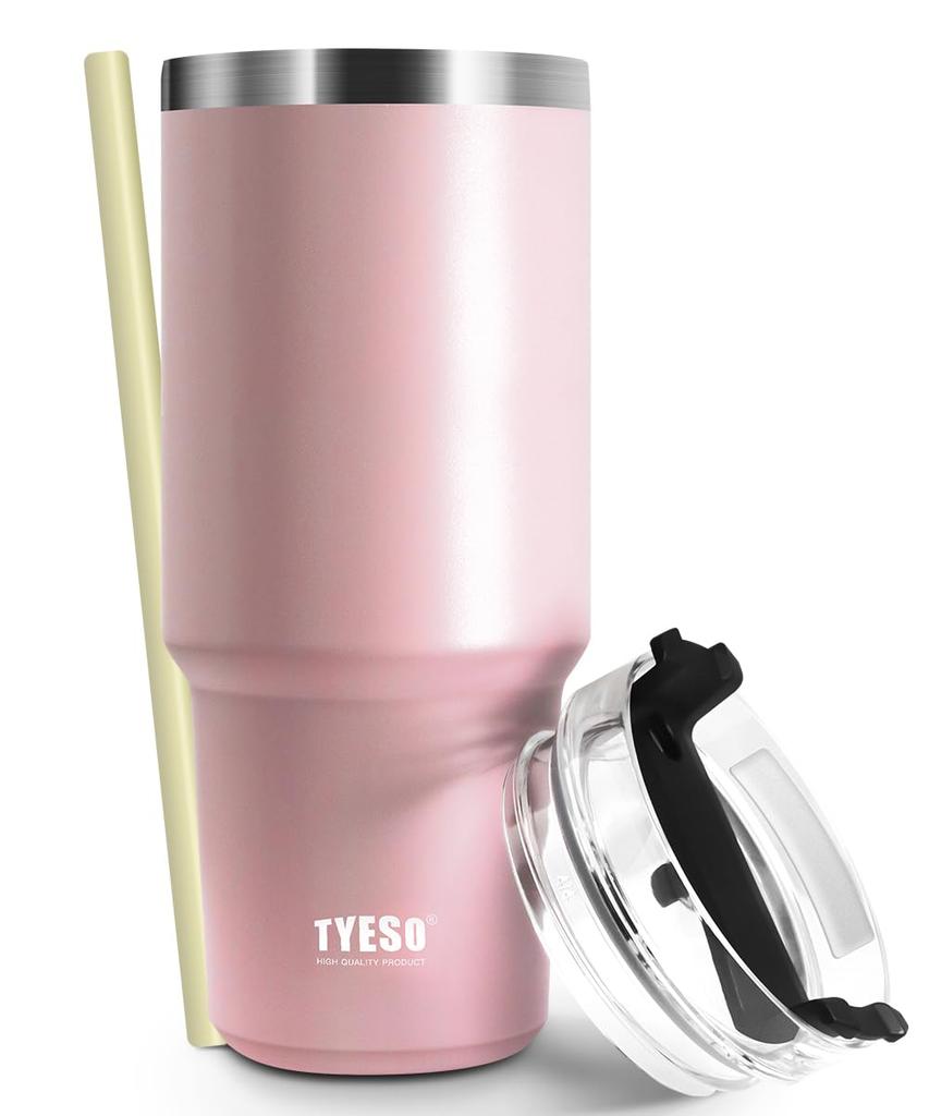 TYESO Tumbler with Water Sports Straw Bottle with Vacuum Vacuum Direct Large Wide Perfect for Outdoor Activities and Sports [Japan Exclusive] Straw,